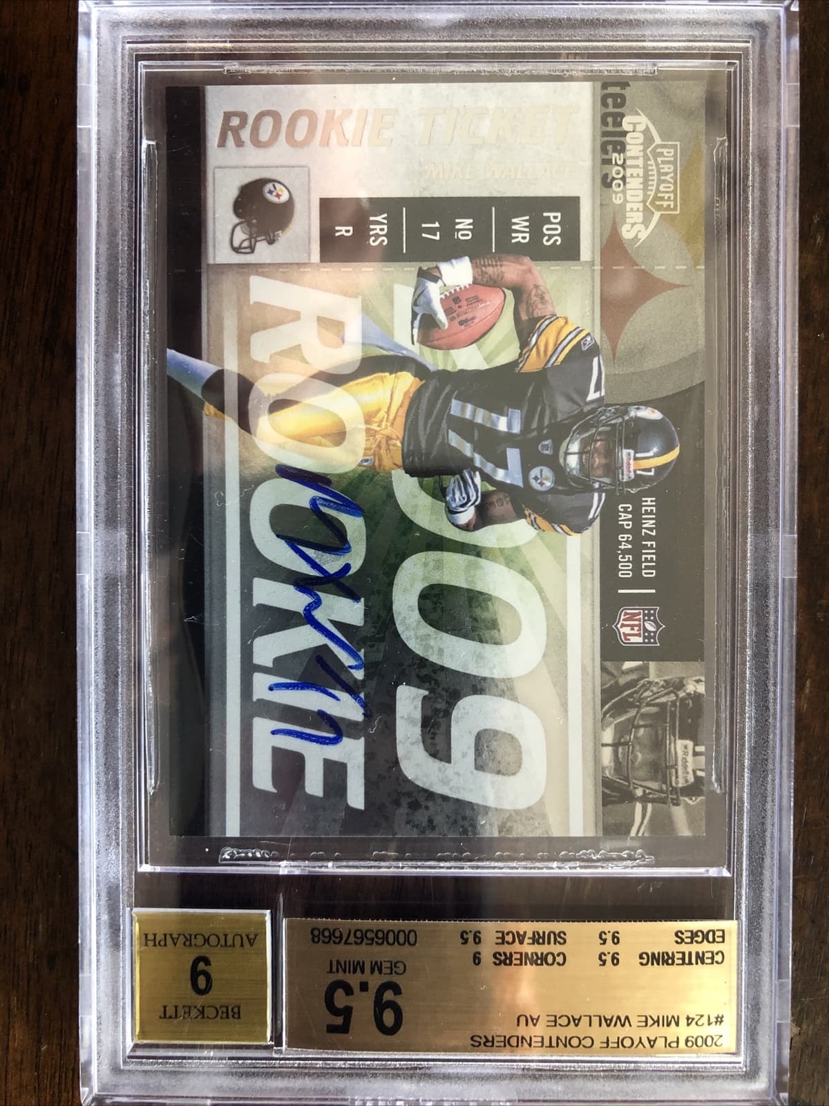 Mike Wallace Playoff Contenders #124 Championship Rookie Ticket Auto.-1/1