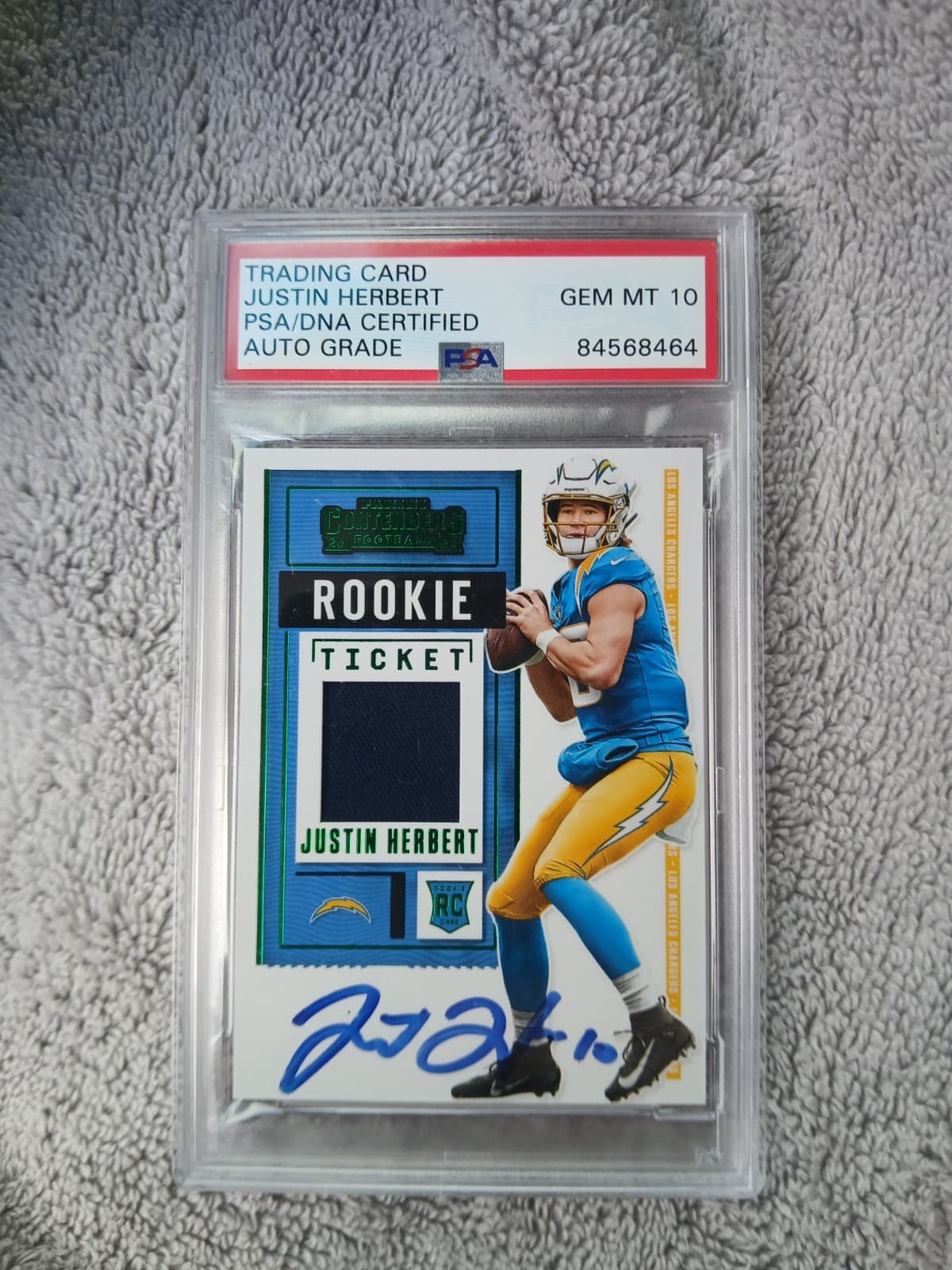 Justin Herbert Panini Contenders Rookie Ticket Swatches #JHE Autograph