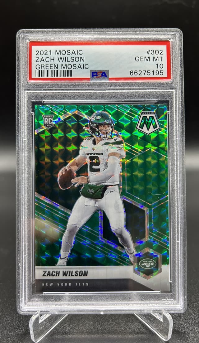 Zach Wilson Panini Mosaic #302 Green Mosaic