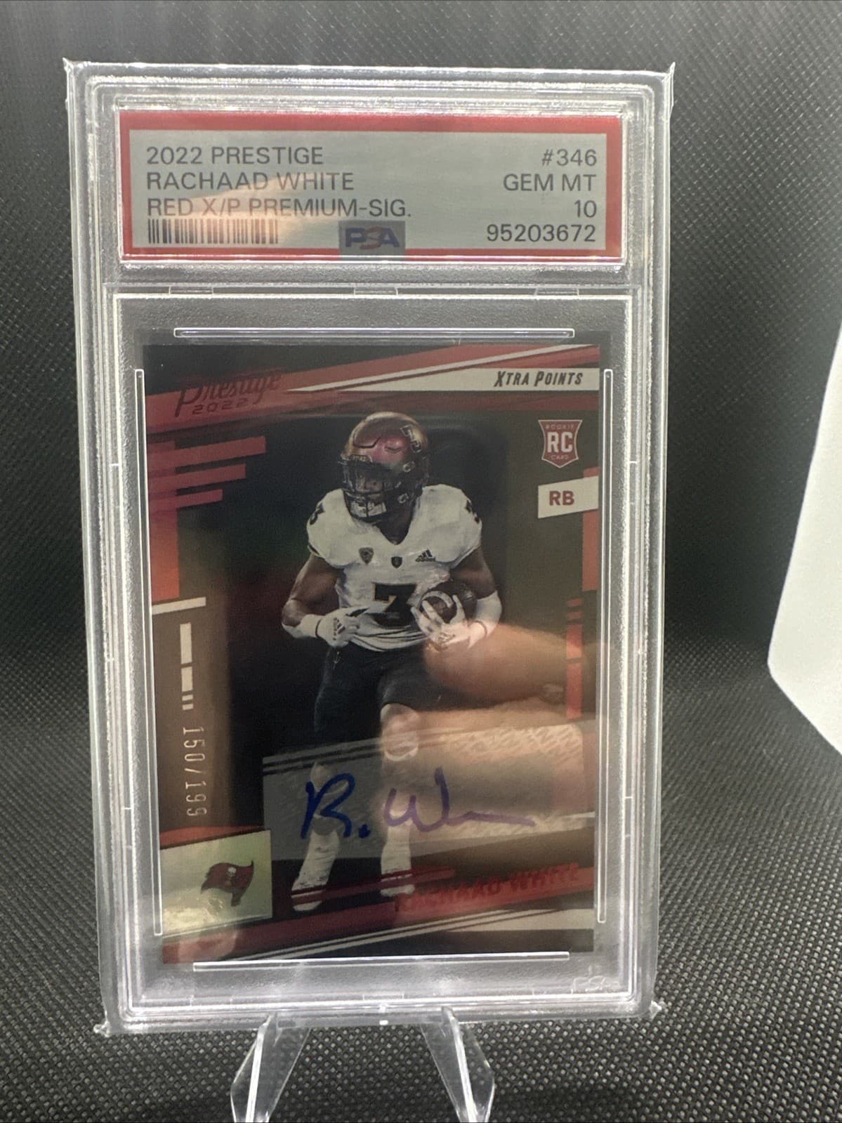 Rachaad White Panini Prestige #346 Red Xtra Points Premium-Signature