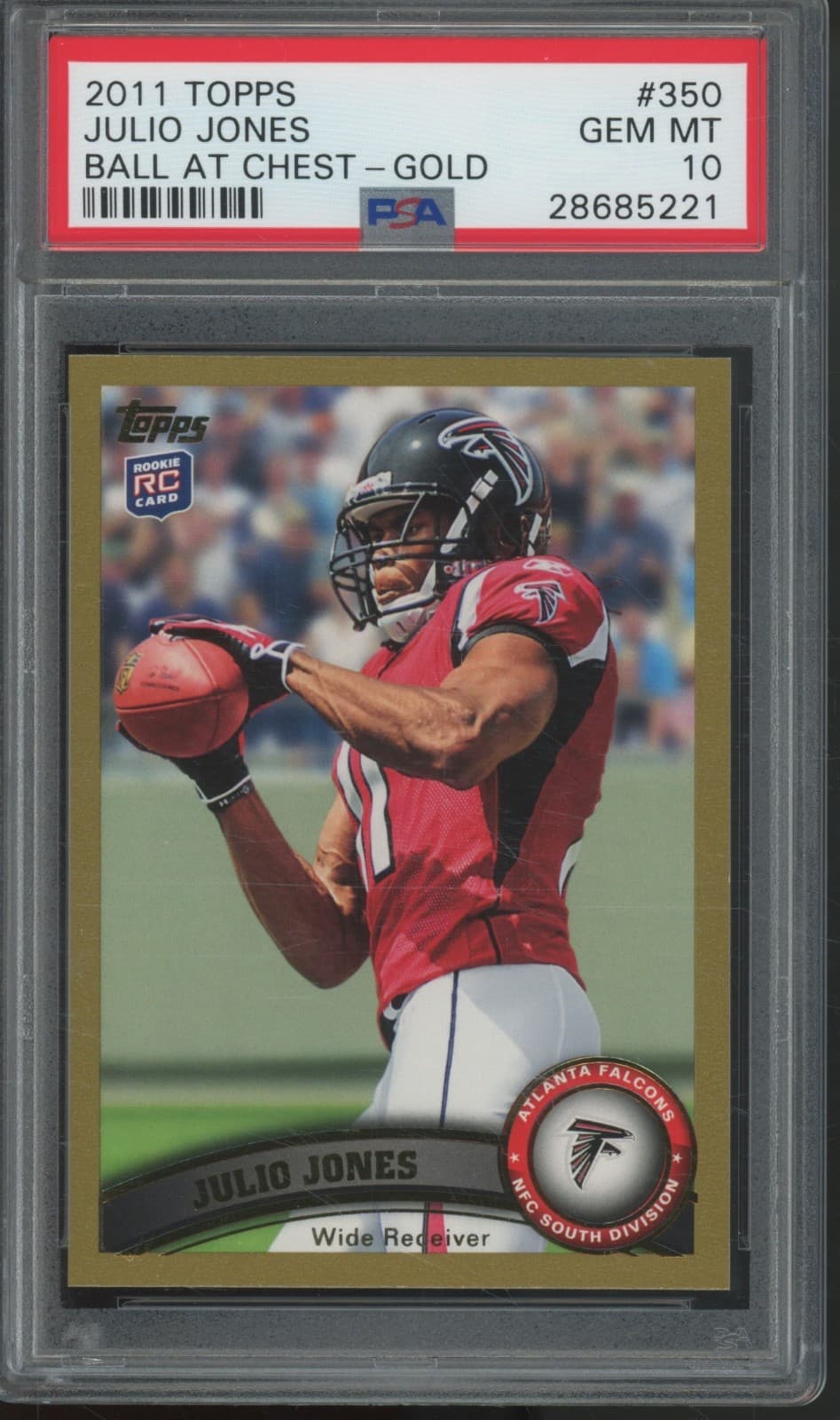 Julio Jones Topps #350 Ball at Chest-Gold