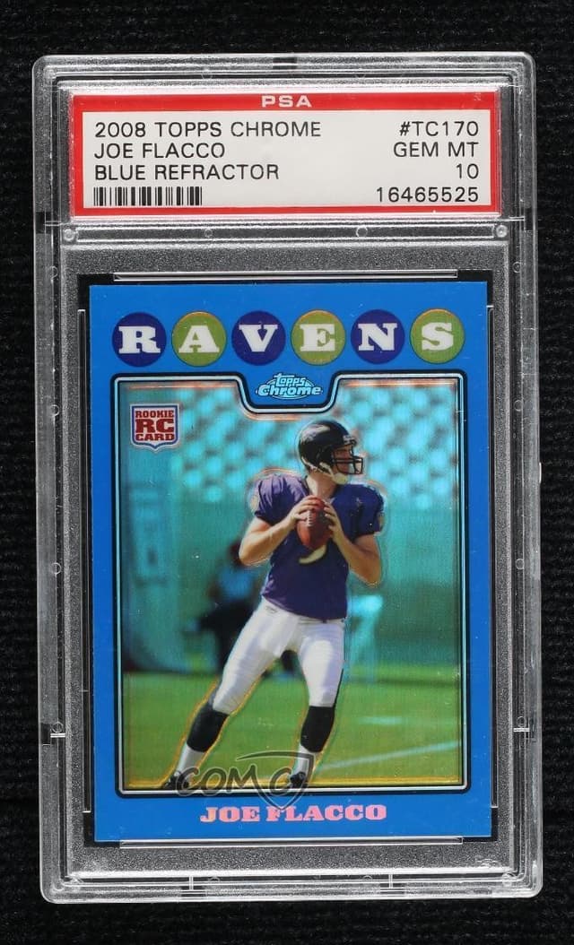 Joe Flacco Topps Chrome #TC170 Blue Refractor