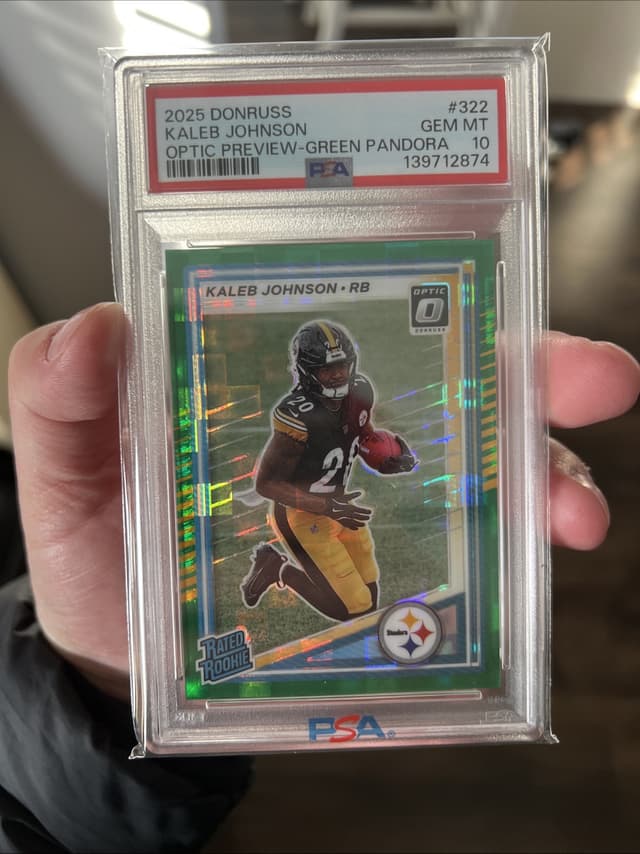 Kaleb Johnson Panini Donruss #322 Optic Preview-Green Pandora