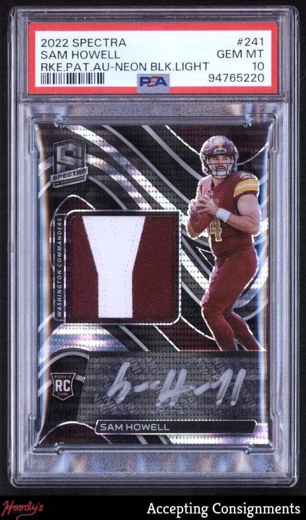 Sam Howell Panini Spectra #241 Rookie Patch Autograph-Neon Black Light