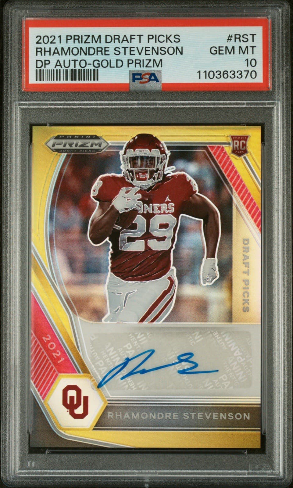 Rhamondre Stevenson Panini Prizm Draft Picks Draft Picks Autographs #RST Gold Prizm