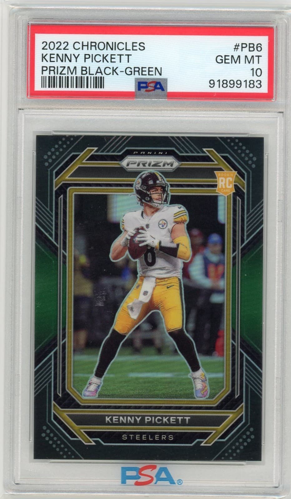 Kenny Pickett Panini Chronicles Prizm Black #PB6 Green