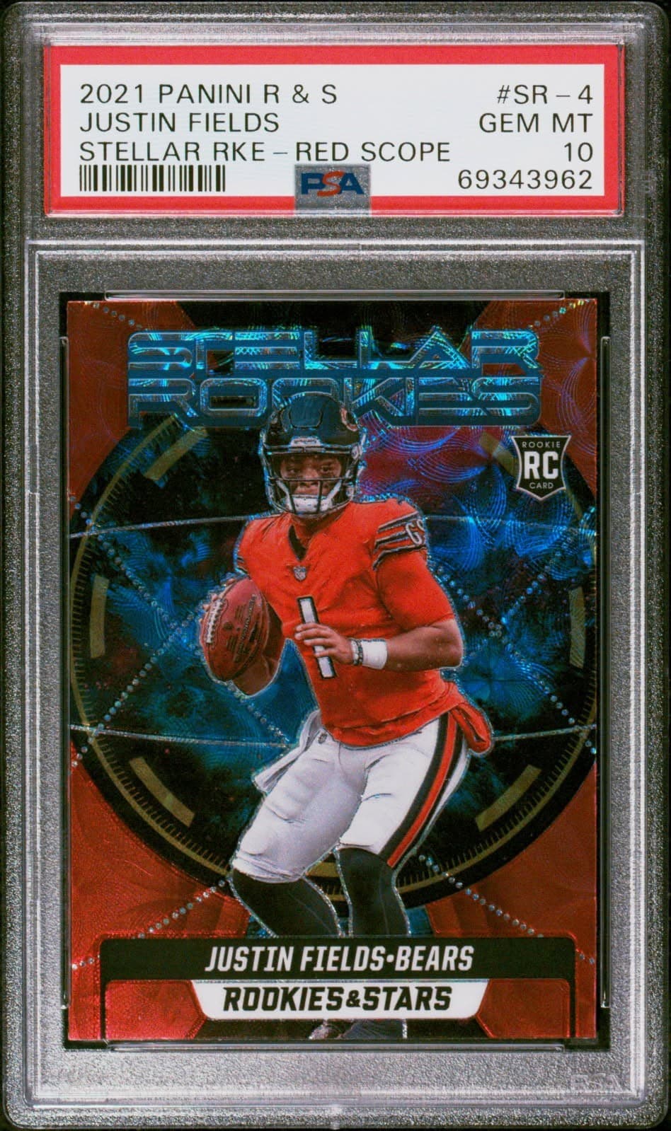 Justin Fields Panini Rookies & Stars Stellar Rookies #SR4 Red Scope