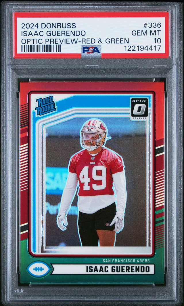 Isaac Guerendo Panini Donruss #336 Optic Preview-Red & Green
