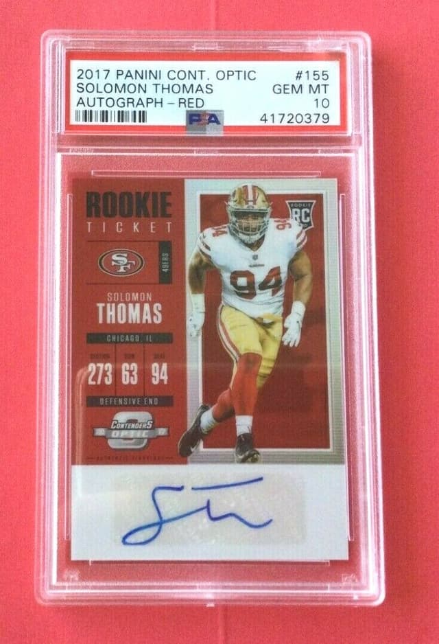 Solomon Thomas Panini Contenders Optic #155 Autograph-Red