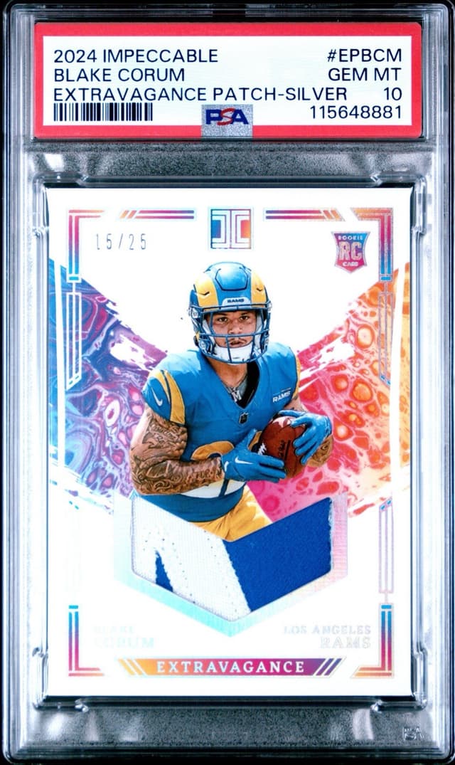 Blake Corum Panini Impeccable Extravagance Patches #EPBCM Silver