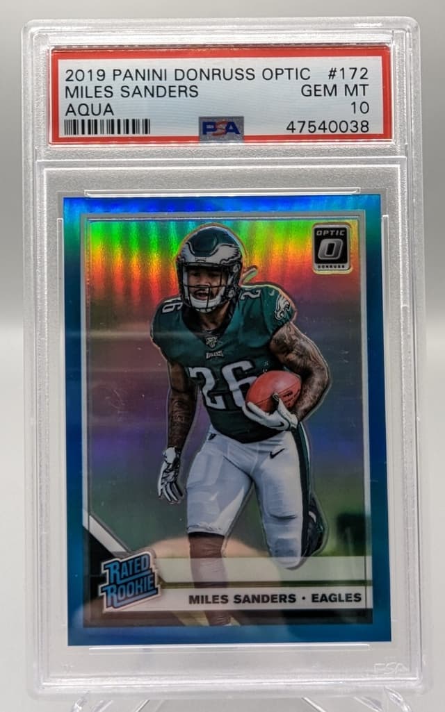 Miles Sanders Panini Donruss Optic #172 Aqua