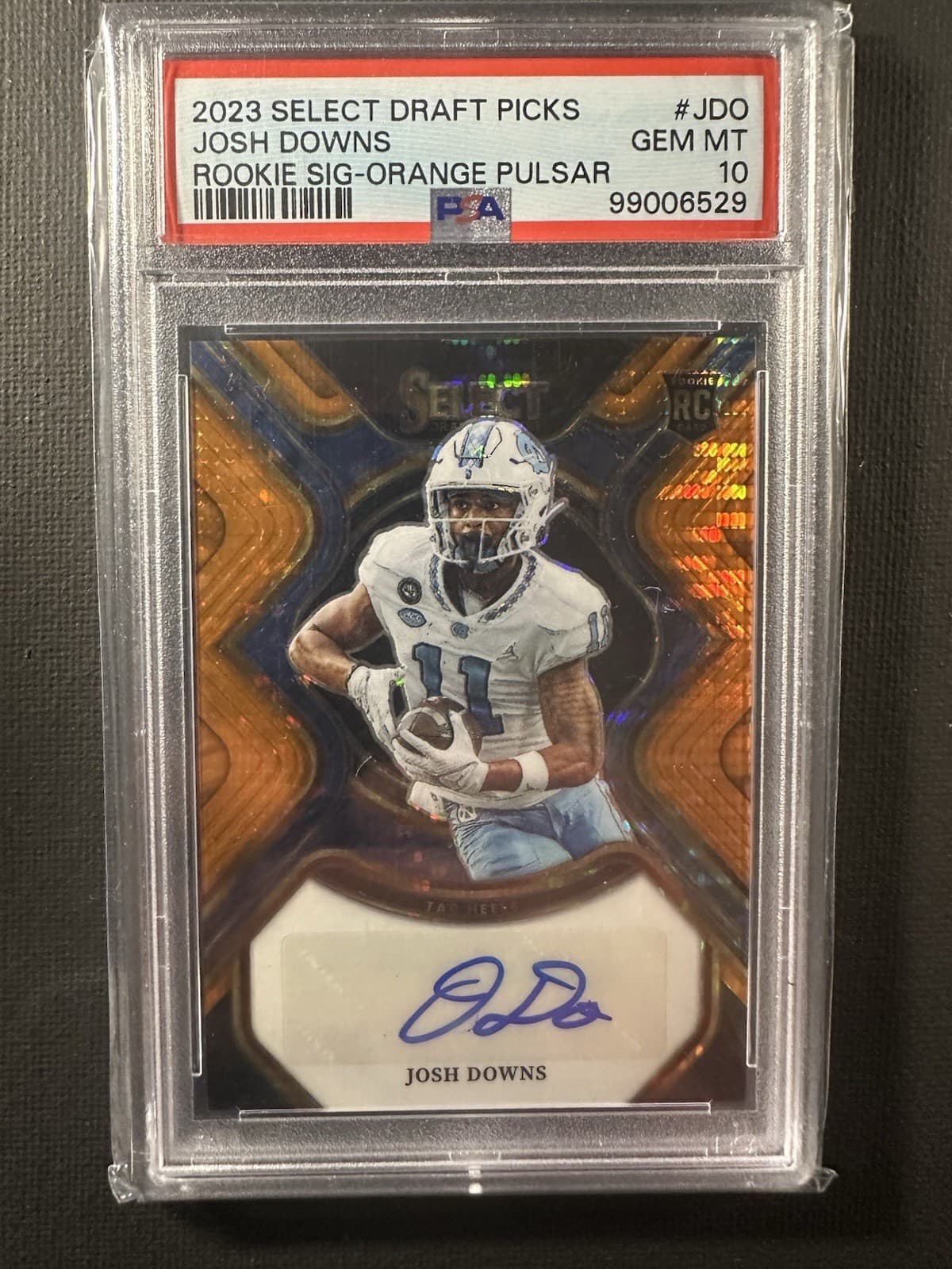 Josh Downs Panini Select Draft Picks Rookie Signatures #JDO Orange Pulsar