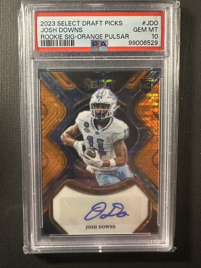 Josh Downs Panini Select Draft Picks Rookie Signatures #JDO Orange Pulsar