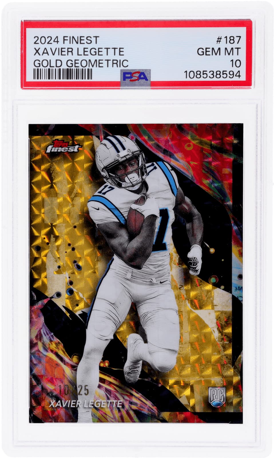 Xavier Legette Topps Finest #187 Gold Geometric