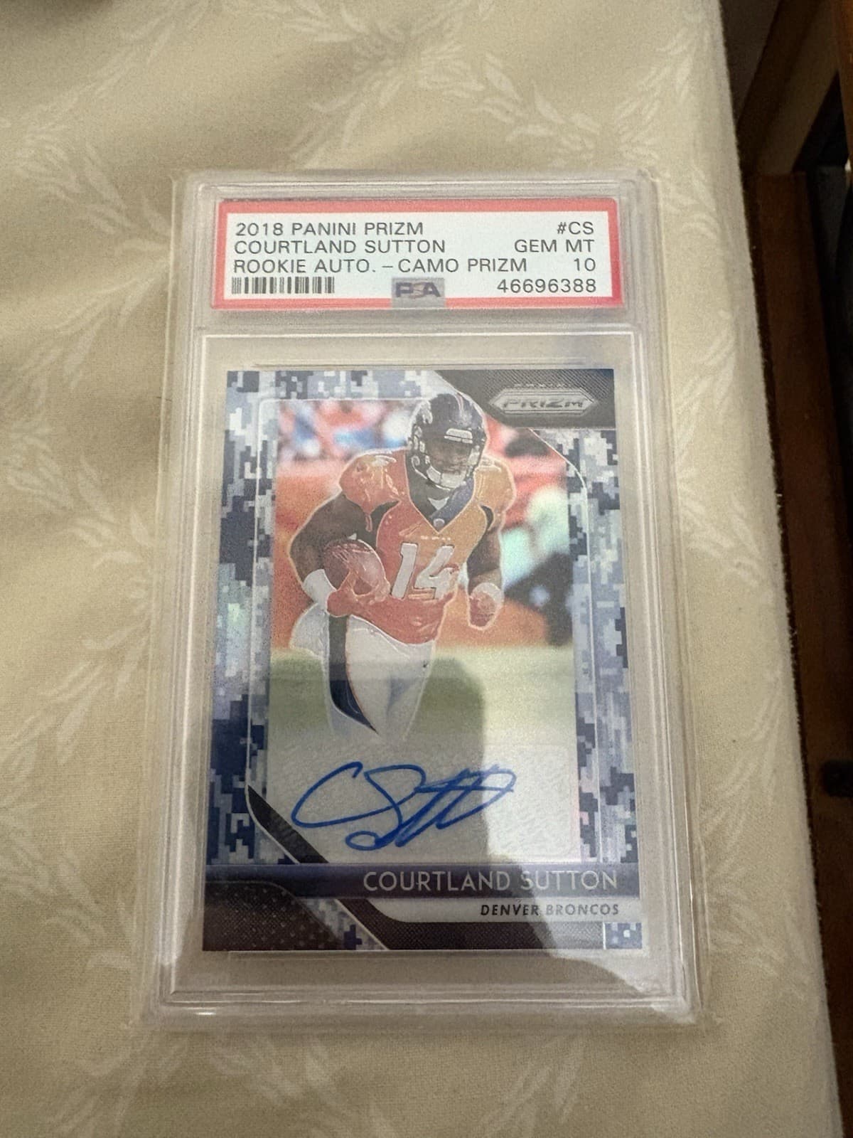 Courtland Sutton Panini Prizm Rookie Autographs #CS Camo Prizm