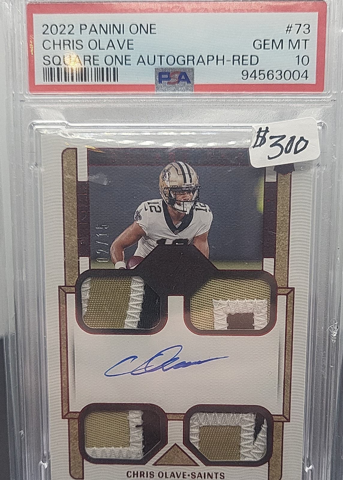 Chris Olave Panini One #73 Square One Autograph-Red