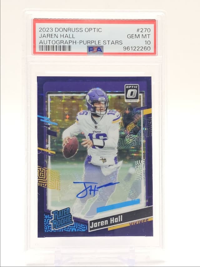Jaren Hall Panini Donruss Optic #270 Autograph-Purple Stars