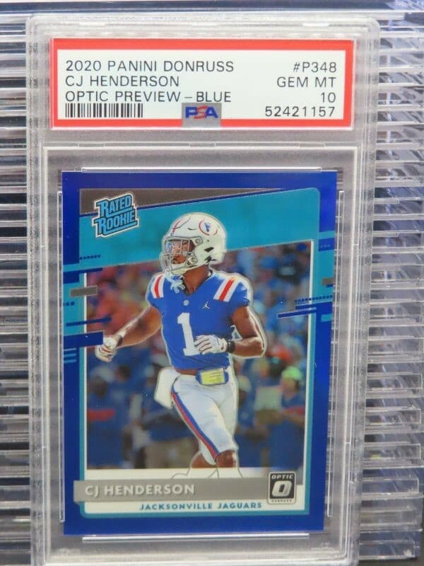 C.J. Henderson Panini Donruss #P348 Optic Preview-Blue
