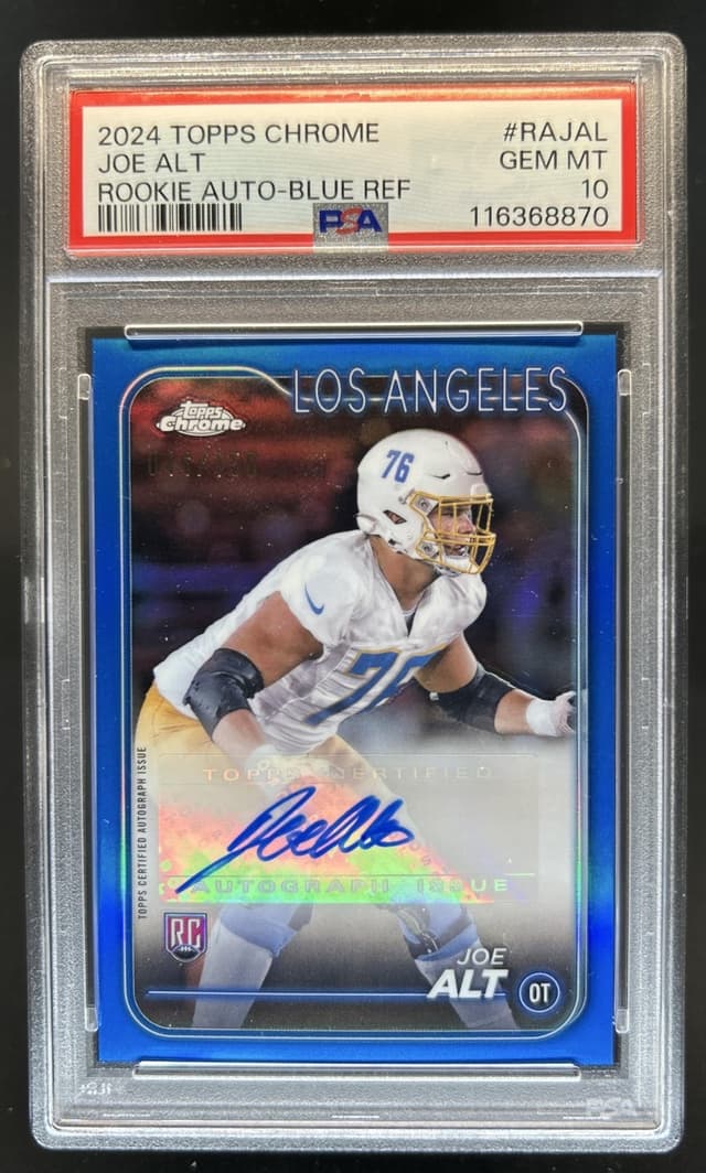 Joe Alt Topps Chrome Rookie Autographs Variations #RAJAL Blue Refractor