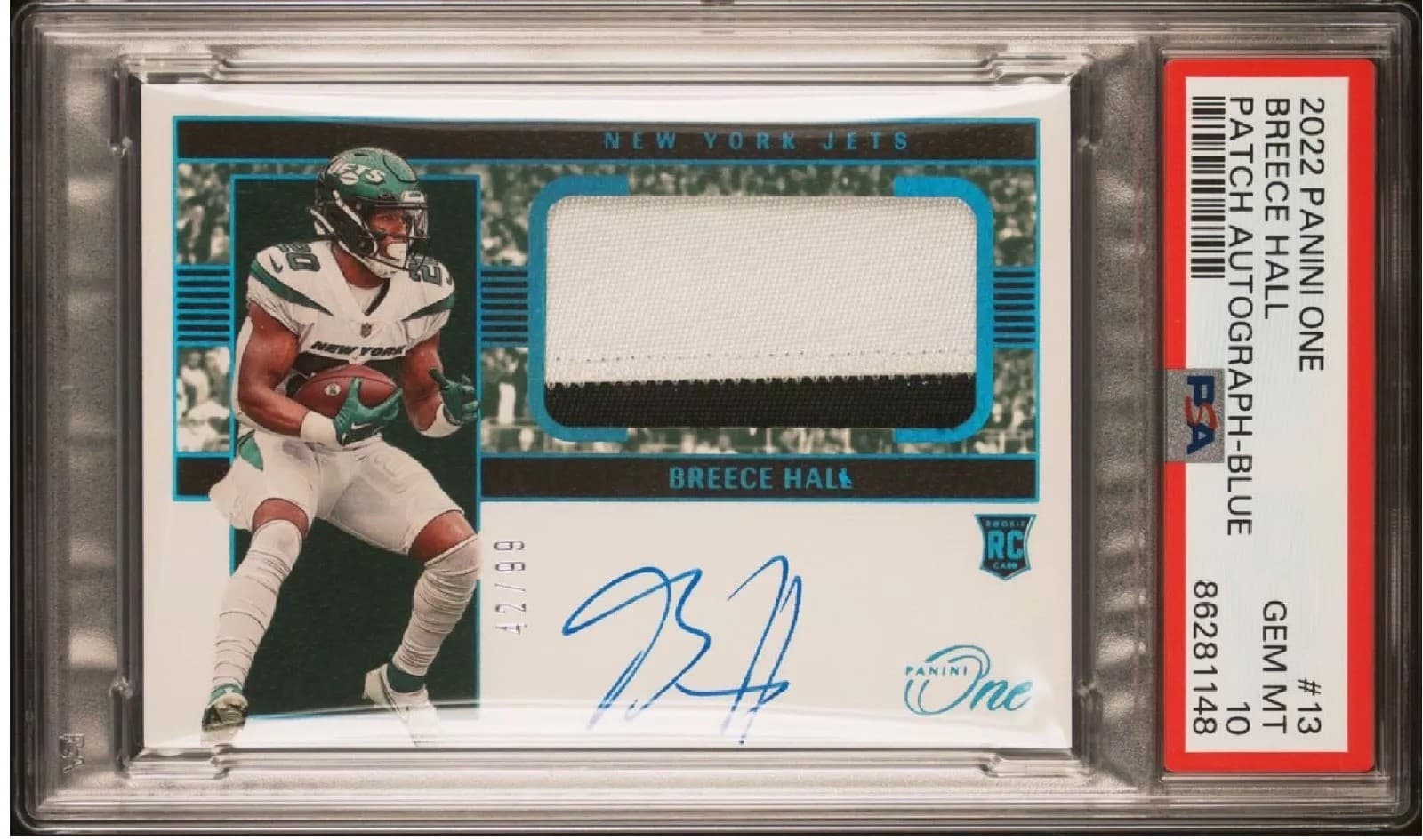 Breece Hall Panini One #13 Patch Autograph