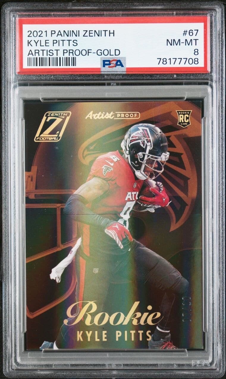 Kyle Pitts Panini Zenith #67 Artist Proof-Gold