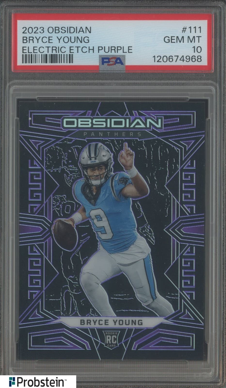 Bryce Young Panini Obsidian #111 Electric Etch Purple