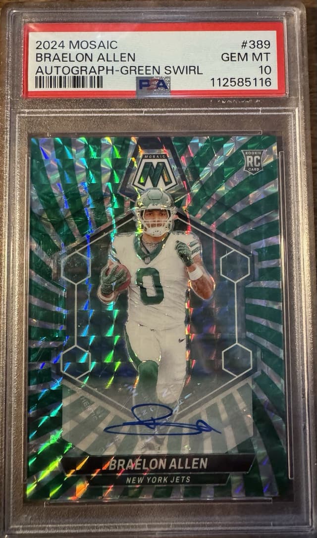 Braelon Allen Panini Mosaic #389 Autograph-Green Swirl