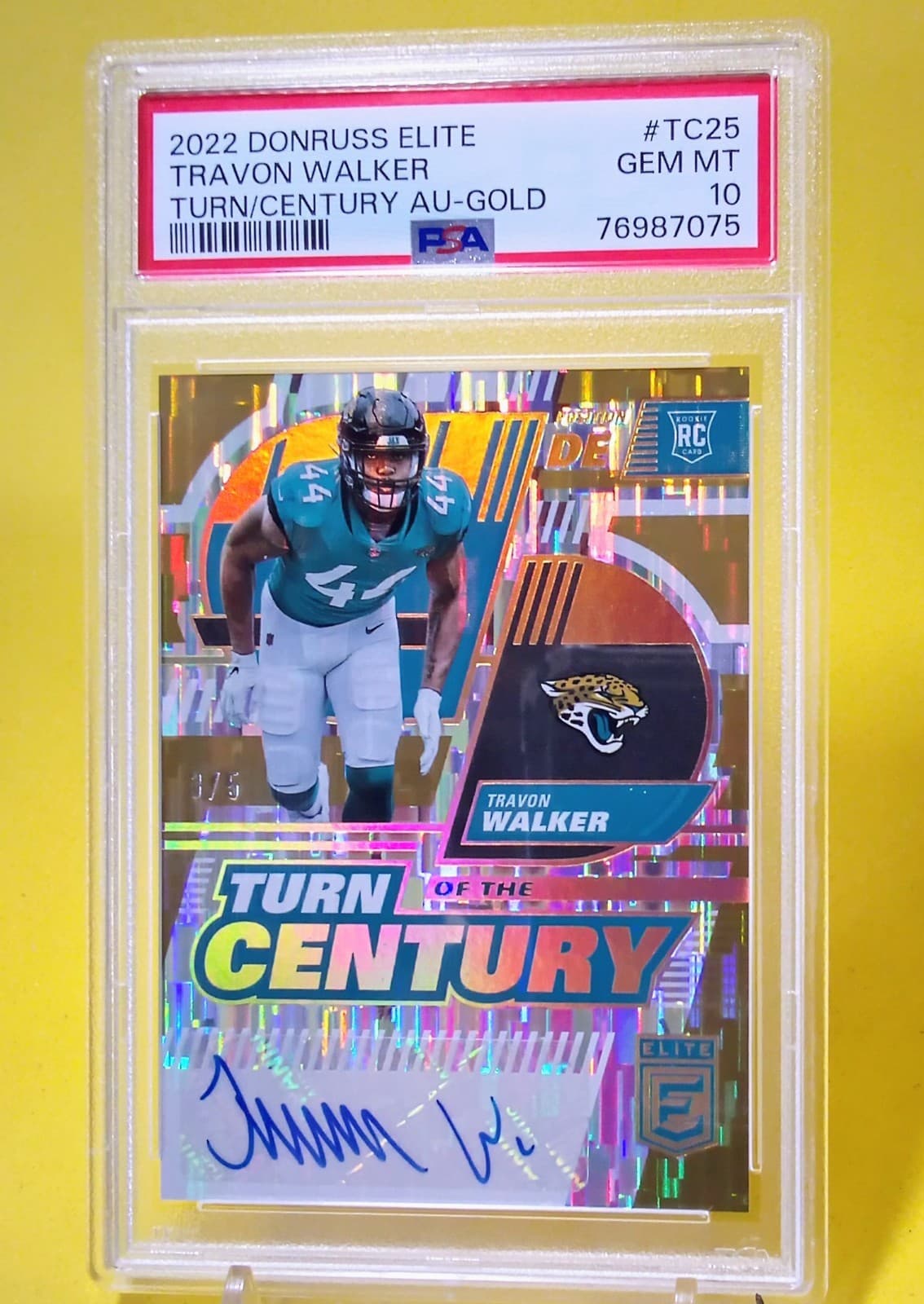 Travon Walker Panini Donruss Elite Turn of the Century Autographs #TC25 Gold