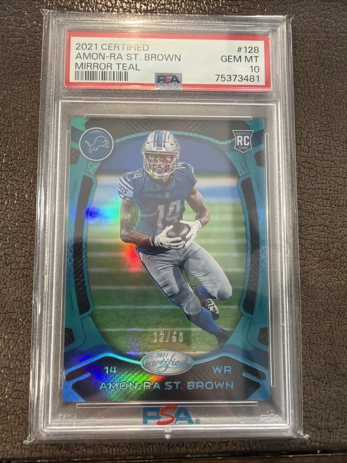 Amon-Ra St. Brown Panini Certified #128 Mirror Teal