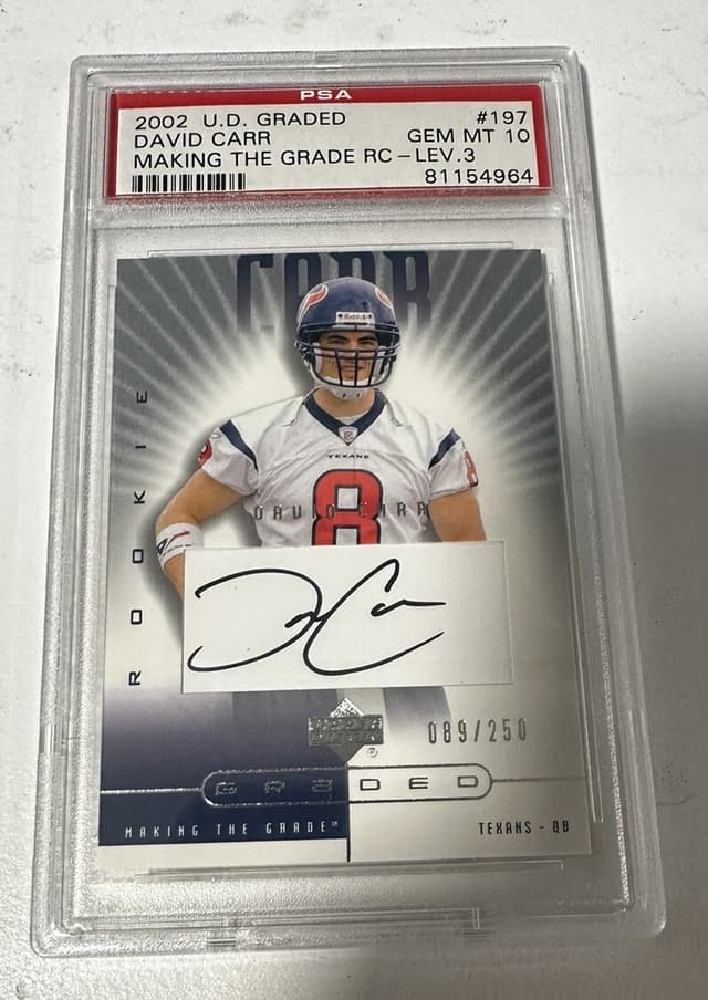 David Carr Upper Deck Graded #197 Autograph