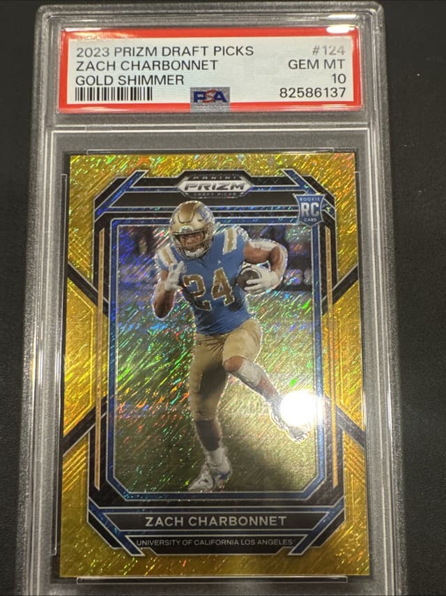Zach Charbonnet Panini Prizm Draft Picks #124 Gold Shimmer