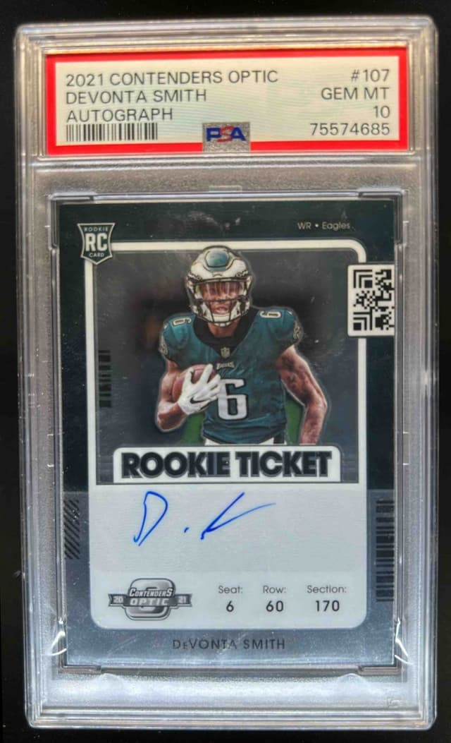 DeVonta Smith Panini Contenders Optic #107 Autograph