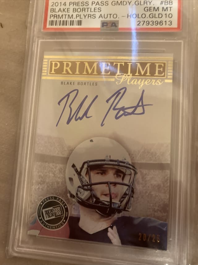Blake Bortles Press Pass Gameday Gallery Primetime Players #BB Autograph Holofoil Gold