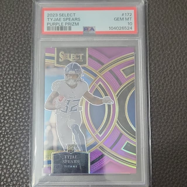 Tyjae Spears Panini Select #172 Purple Prizm