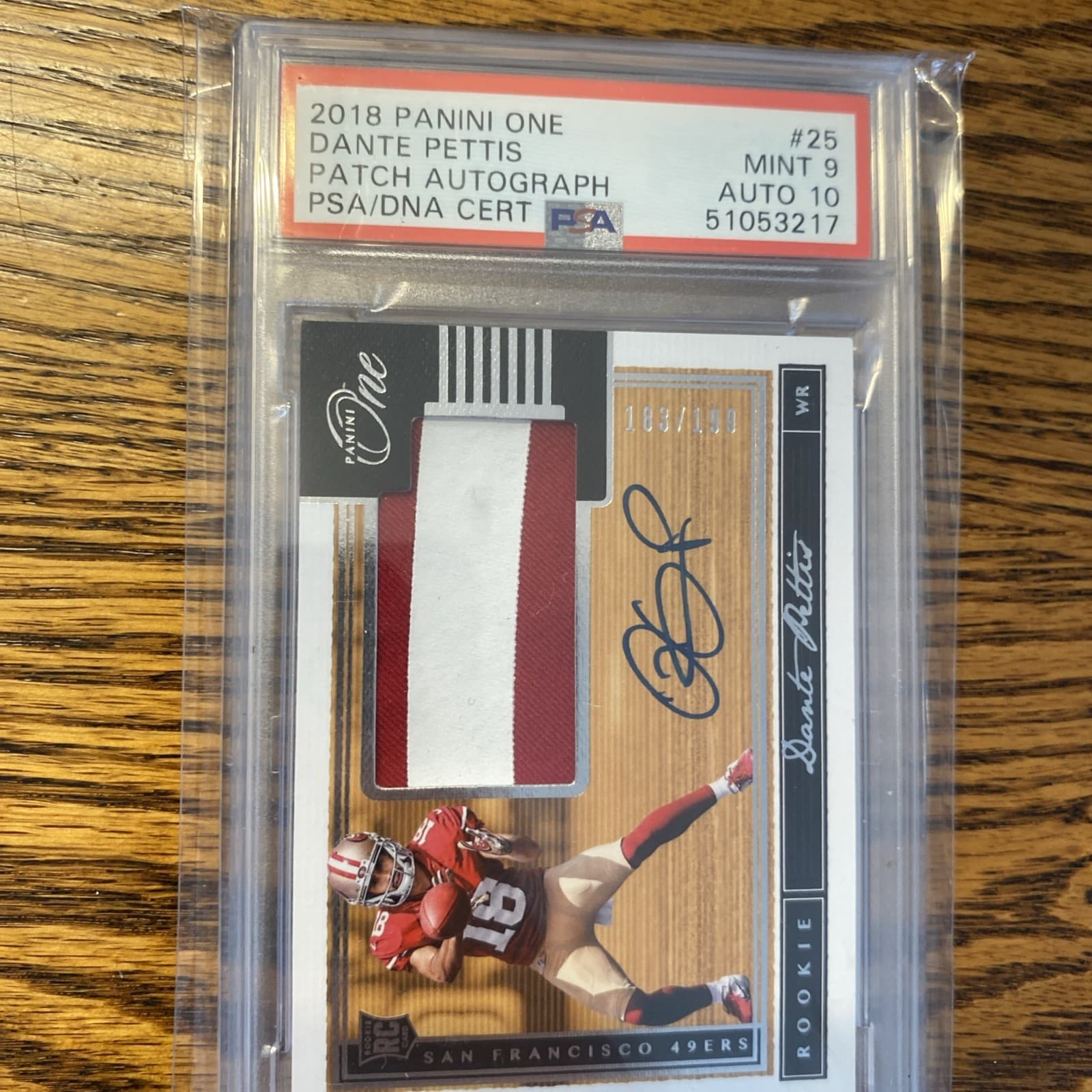 Dante Pettis Panini One #25 Patch Autograph