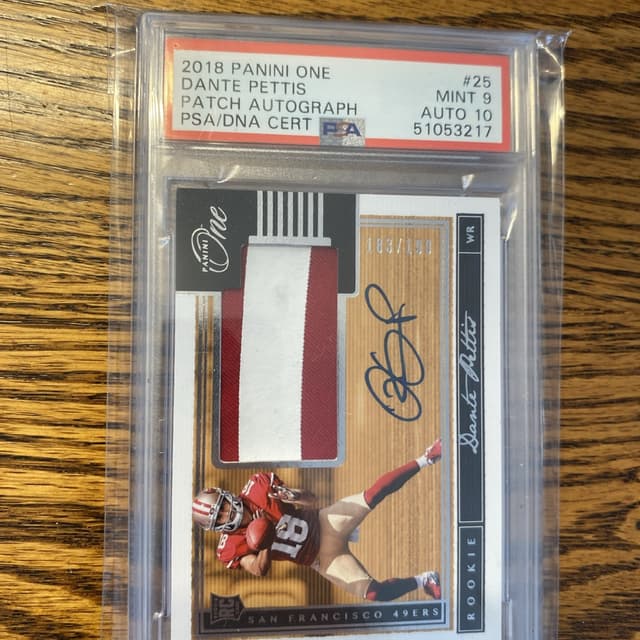 Dante Pettis Panini One #25 Patch Autograph