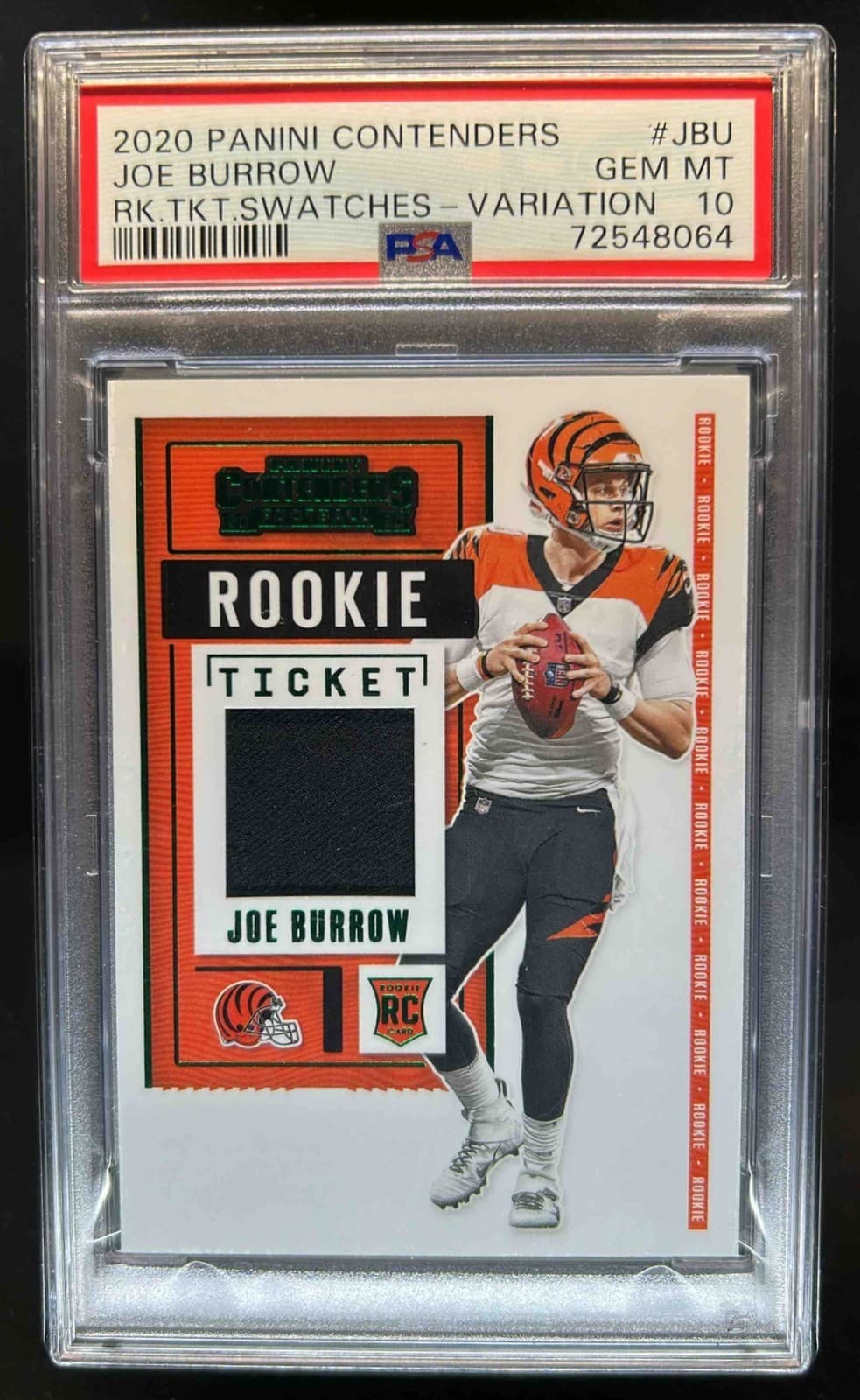 Joe Burrow Panini Contenders Rookie Ticket Swatches #JBU Variation