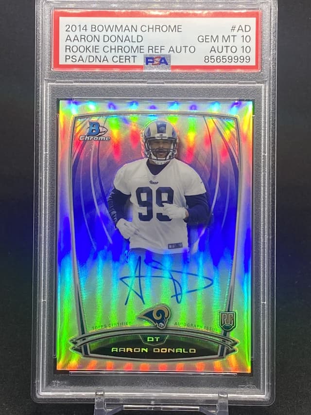 Aaron Donald Bowman Chrome Rookie Chrome Refractor Autographs #AD Base