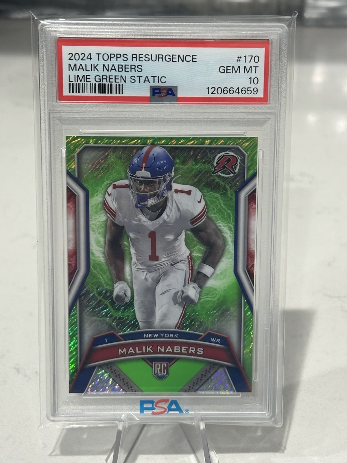 Malik Nabers Topps Resurgence #170 Lime Green Static