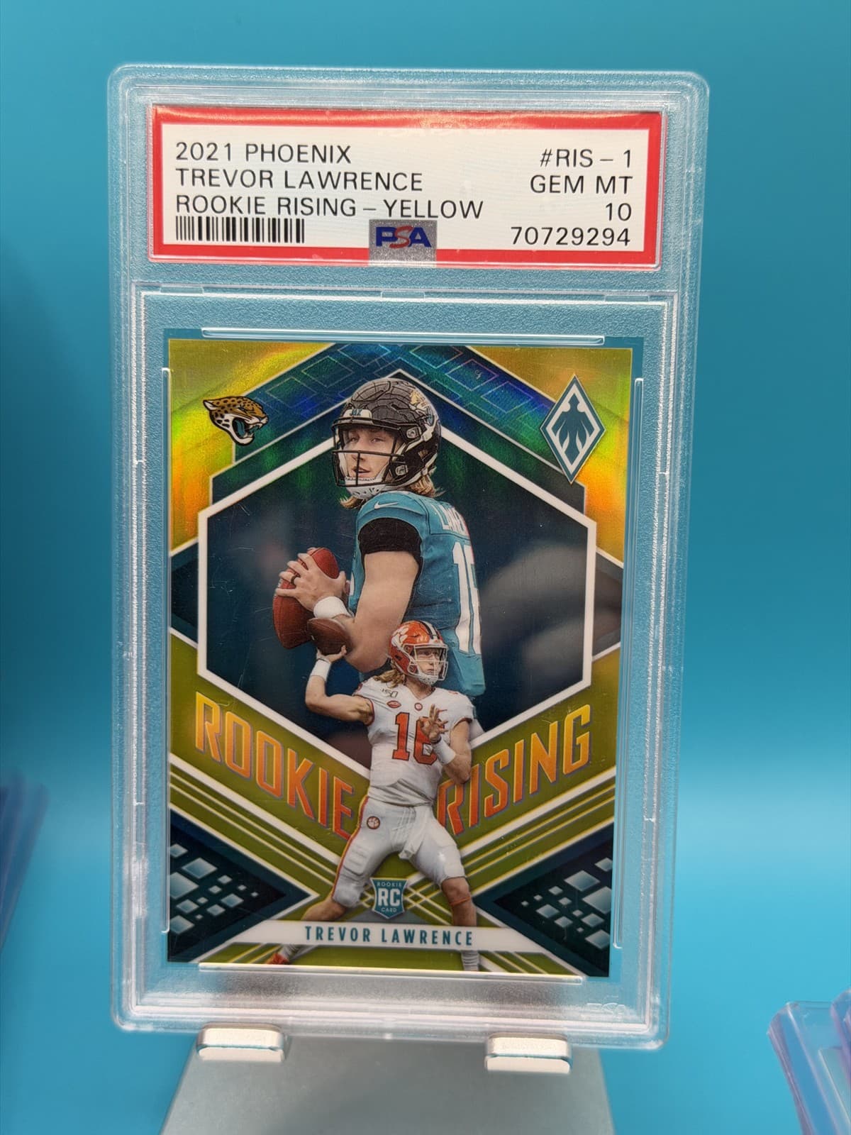 Trevor Lawrence Panini Phoenix Rookie Rising #RIS1 Yellow