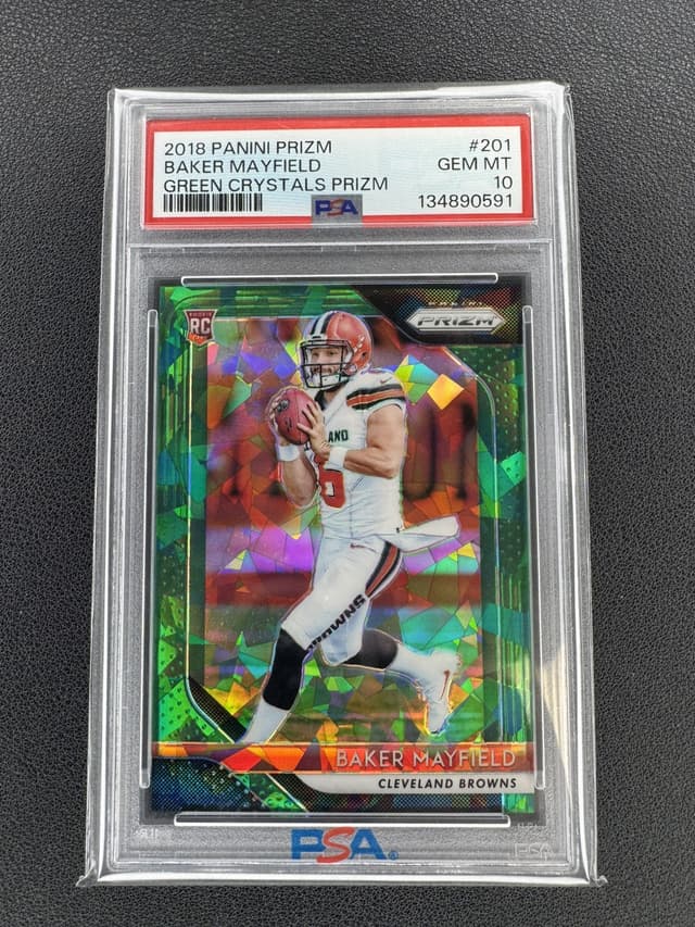 Baker Mayfield Panini Prizm #201 Neon Green Pulsar