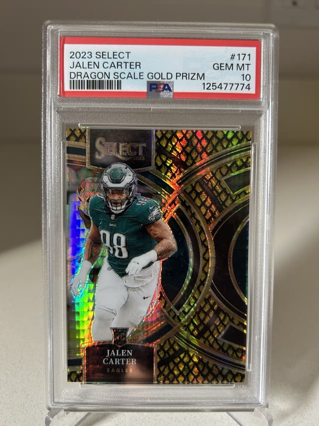 Jalen Carter Panini Select #171 Dragon Scale Gold Prizm