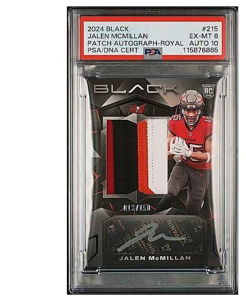 Jalen McMillan Panini Black #215 Patch Autograph-Royal
