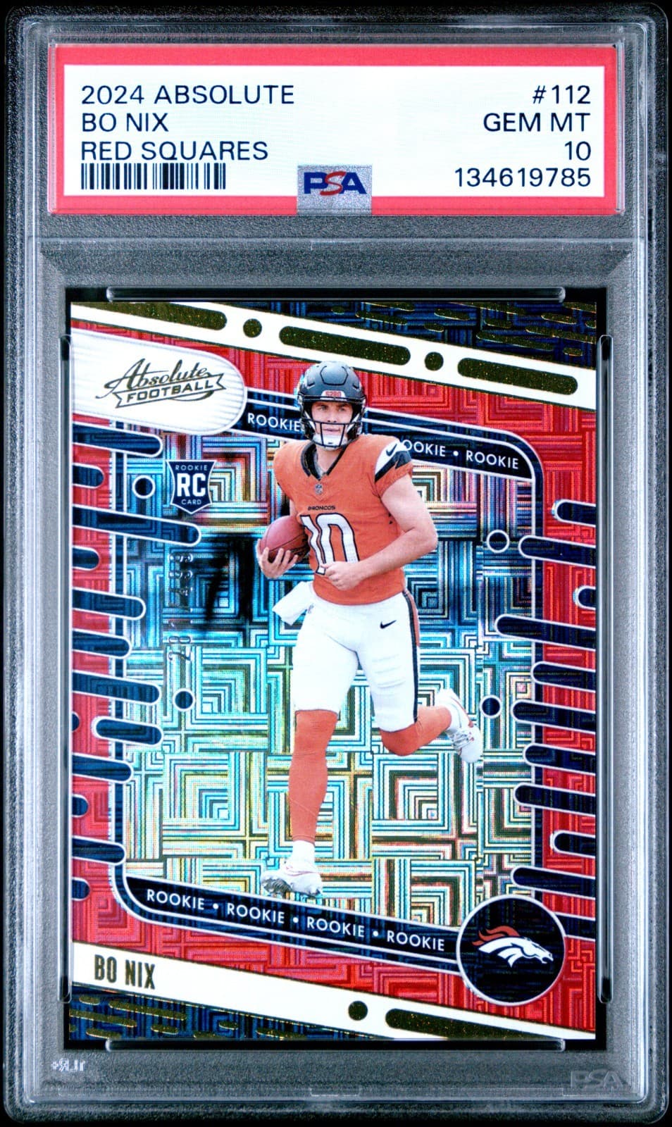 Bo Nix Panini Absolute #112 Red Squares