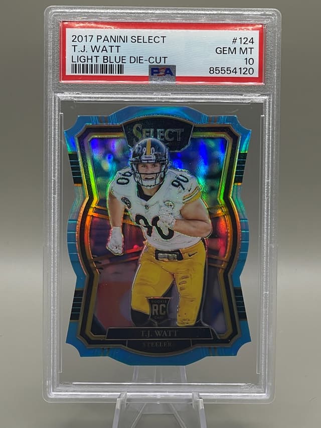T.J. Watt Panini Select #124 Light Blue Die-Cut