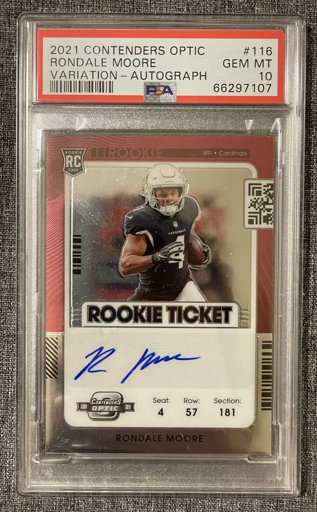 Rondale Moore Panini Contenders Optic #116 Variation-Autograph