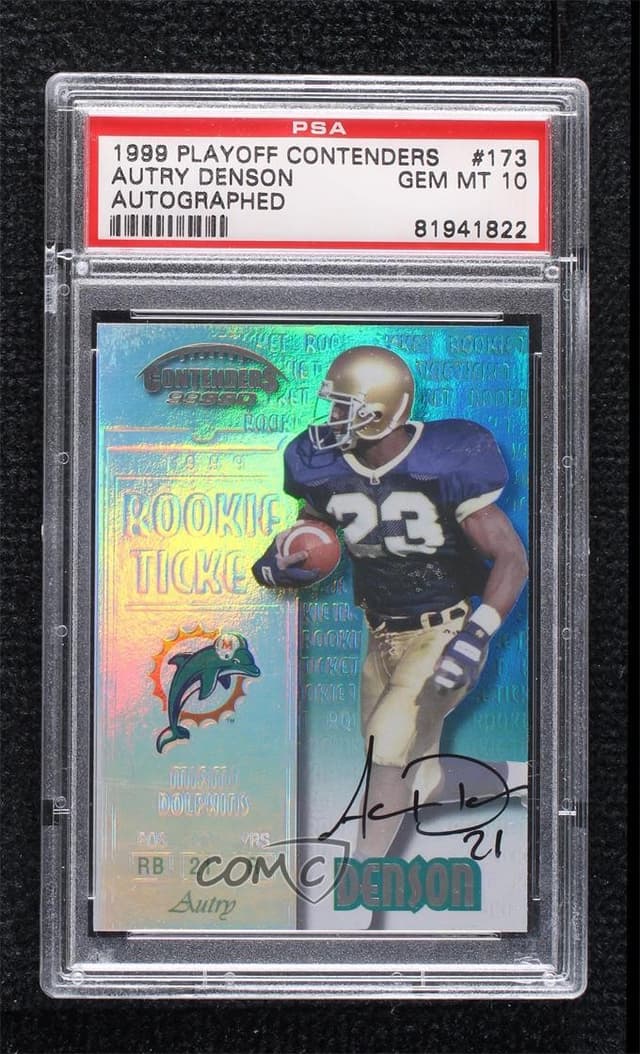 Autry Denson Playoff Contenders #173 Finesse Gold Autograph