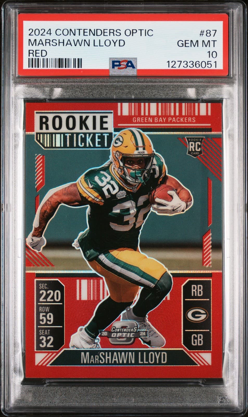 MarShawn Lloyd Panini Contenders Optic #87 Red