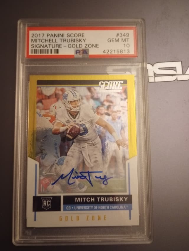 Mitchell Trubisky Panini Score #349 Signature-Gold Zone