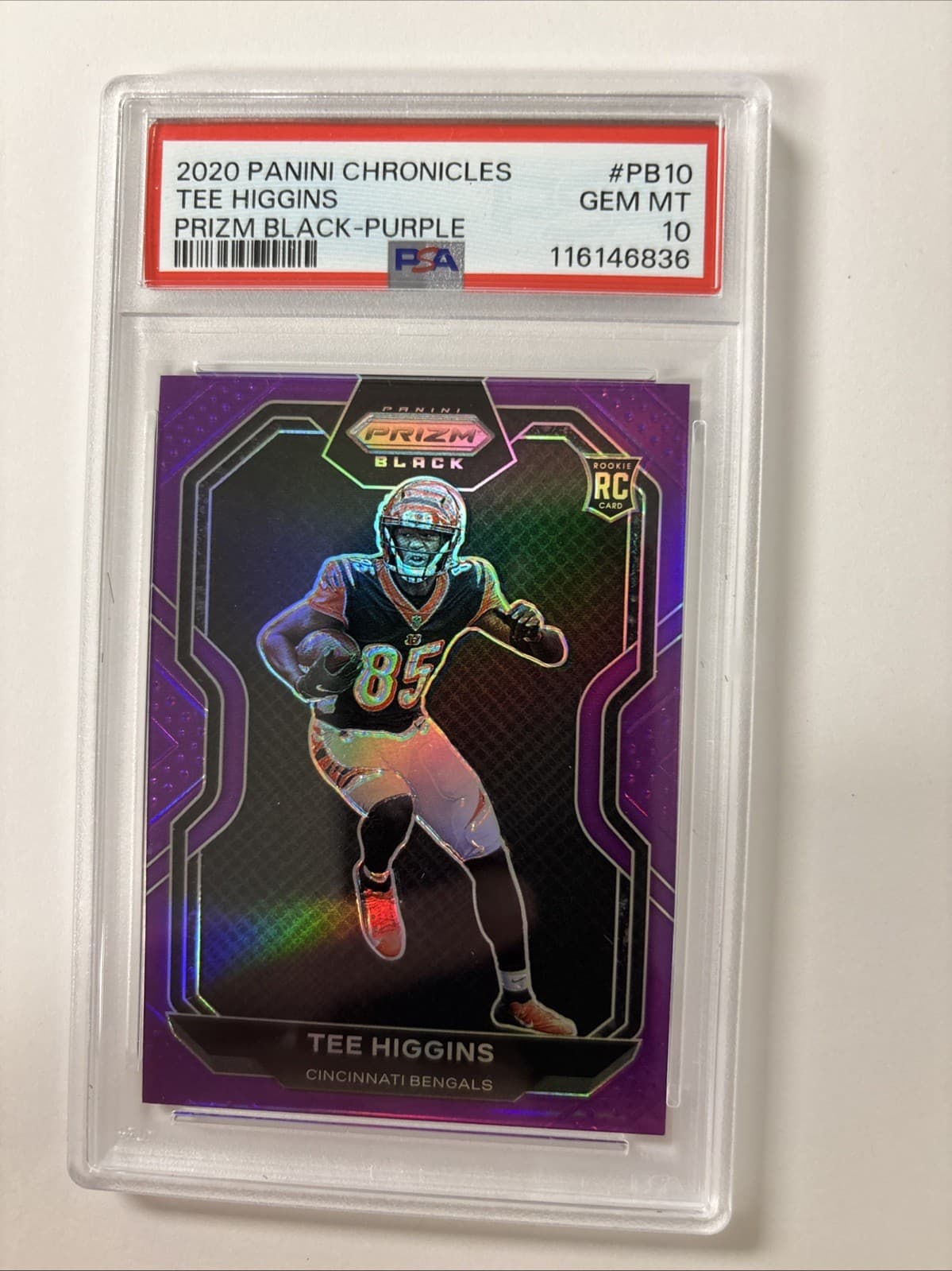 Tee Higgins Panini Chronicles Prizm Black #PB10 Purple